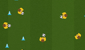 Ball Maze w Cone Goals - Tactical Boards Soccer