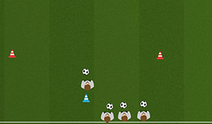 1 vs 1 Through Cone Goals - Tactical Boards Soccer